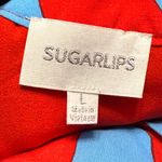 Sugar Lips Ohana Bayla Deep V Maxi Dress Women's Size Large 100% Rayon Red, Blue Photo 5