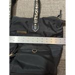 Adrienne Vittadini  Purse Black Nylon Bag Leopard Print Handles Gold Hardware Photo 11