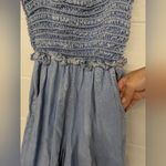 RTR Sz 10 Large Sea New York Dakota Smocked Jumpsuit blue denim Wide leg jean Photo 6