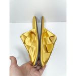 Sam Edelman Slipper Mules 6.5 Gold Slip On Round Toe Woven Satin Finish Shoes Photo 5