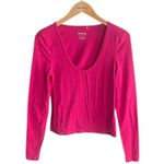 Boden Double Layer Scoop Long Sleeve Top Pink Size 6 Photo 0