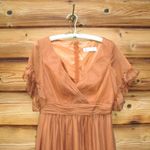 Mac Duggal NWT  Flutter Sleeve Tiered Skirt Midi Dress Photo 7