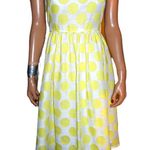 Loft Ann Taylor Yellow White Polka Dot Dress 4 Photo 6