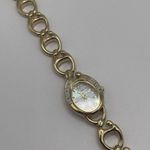 Working Colibri Diamond Gold Tone Women’s Wrist Watch MOP Mother Of Pearl Face Photo 3