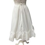 Vintage White Lace Petticoat Slip Skirt Medium Elastic Waist Tulle Ruffle Bridal Photo 3