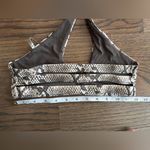 Vitamin A  Brown and White Snakeskin Criss Cross‎ Halter Bikini Top Photo 7