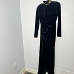 Miss Circle Zenaida Black Cutout High Slit Velvet Gown Size Small Photo 2