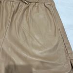 Aaron & Amber Faux leather vegan drawstring shorts brown Tan Size M Photo 9