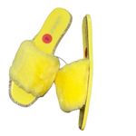 Olivia Miller NEW  Faux Fur YellowRhinestone Studded Sandal Photo 3