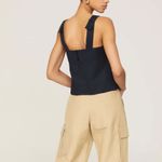 Tibi Navy Blue Cami Top Black SIZE 6 Boxy Cropped Cotton Designer Basic $325 Photo 1