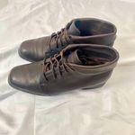st. john's bay  90s Dark Brown Leather Witchy Wench Lace Up Ankle Booties US 7 Photo 2