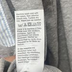 J.Crew  Women's Blouse Gray Blue Panel Striped Bib Front Top Long Sleeve shirt M Photo 4