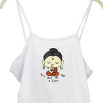 Womens Novelty Monk Buddha Try Not To Be A C*nt‎ Graphic Crop Tank Top Size L White Size L Photo 0