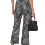 Max Mara Weekend Valico Fringe-Trim Plaid Cropped Pants Black White 8 Photo 3