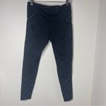 Nike  Large Charcoal Grey and Polka Dot Running Leggings Dri Fit Cropped Mid Rise Photo 7