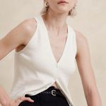 Banana Republic  Textured Knit Sweater Vest, Iced Vanilla Ivory sz. S Photo 0