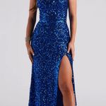 Windsor Blue Sparkly Prom Dress Photo 0