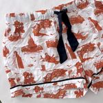 Katie Kime Austin Toile Pajama Shorts in Burnt Orange White Size Small Photo 4