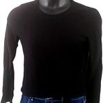Madewell NWOT Elwood Black Ribbed Knit Knot-Front Long Sleeve Top Size Medium Photo 8