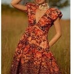 Anthropologie Boho Printed Midi Dress Photo 0