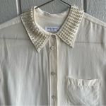 Equipment  Silk White Pearl Collar Button Up Blouse Size XS Photo 2
