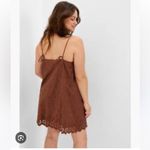 Gap Brown Eyelet scalloped hem mini dress M Photo 3