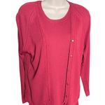 Womens Cardigan Knit Dress Set Red 2 Piece Coordinating Midi Size Medium u Photo 11