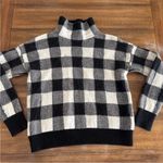 Ralph Lauren Lauren  Sweater Womens Medium Black White Buffalo Plaid Soft Photo 5