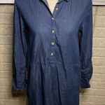 Blue Rain  Womens Blue Denim Chambray Raw Hem Shirt Dress‎ Size Medium Photo 0