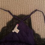 Scotch & Soda  deep Purple Slip Dress slit Black Lace size 42 Shorter Length XL Photo 4