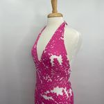 Milly Halter Dress Pink White Strapless Stretchy Knit Womens Size Large Photo 5