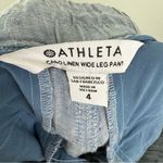 Athleta Cabo Linen Mid-Rise Wide Leg Pant In Chambray Blue- Women's Size 4 Photo 6