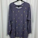 Torrid  Purple Lightning Bolt Lightweight French Terry Sweatshirt Sz.4 Photo 5
