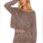 Beach Riot Newport Sweater Taupe Spot Cheetah Animal Print Small Photo 0