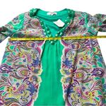 Tibi Silk Tunic Beaded Neckline Bright Green Gorgeous Brunch Summer Event Photo 8