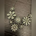 Apt. 9 NWT  Black Metal Floral Flower Bib Necklace Statement Necklace Photo 2