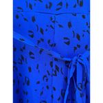 Superfoxx Blue Leopard Print Tie Waist Midi Dress Medium Photo 3