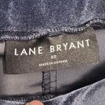 Lane Bryant  Womens Blue Velvet Flare Pants Sz 22 Mid Rise Whimsy Holiday Stretch Photo 6