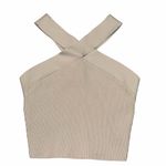 Aritzia Babaton Khaki Tan Ribbed Sculpt Knit Criss Cross Crop Top size XS Photo 4