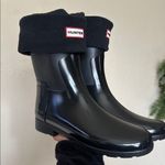 Hunter  Original Refined Short Gloss Duo Rain Boots Size 9 removable socks Photo 1