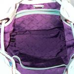 Pineda Covalin Bucket Handbag Purse Mariposa Butterfly Silk Jacquard & Leather Blue Photo 6