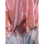 Lane Bryant ‎ Plus Size Top 22/24 Pink White Polka Dot V Neck Bell Long Sleeve Photo 3