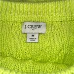 J.Crew Neon Lime Green Cable Knit Crew Neck Sweater Medium Photo 3