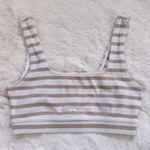 Aritzia  Striped Crop Top XS - Oatmeal White Photo 0