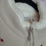 Croft & Barrow  CREAM FLEECE FAUX FUR TRIM CARDINAL BRANCH EMBROIDERED VEST PL Photo 2