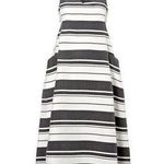 💙💖 WHISTLES Black & White Hayley Stripe Midi Dress Size 12 Photo 0