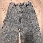 ZARA Wide Leg Legged Pants Textured Blue Denim Jeans Size 4 Y2K Festival Photo 2