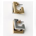 ZARA New in Box - NWT  Double Square Earrings GOLD / SILVER | 1011/210/881 Photo 1