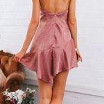 Angel Biba NWT  Asymmetrical Dusty Pink satin mini dress size Medium Photo 1
