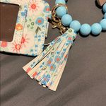 Floral Card Holder with Blue Beaded Keychain Photo 1
